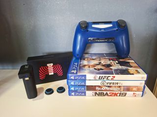 Ps4 Slim 1Tb + Mando + Juegos + Cargador + Caja