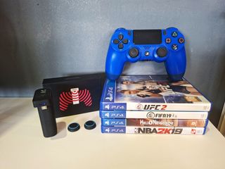 Ps4 Slim 1Tb + Mando + Juegos + Cargador + Caja