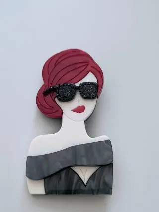 Spilla donna elegante stile anni '40 turbante