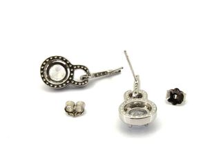 pendientes plata 925mm con piedra con circonita