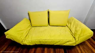 Sofá Cama Amarillo Tela