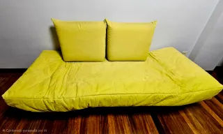 Sofá Cama Amarillo Tela