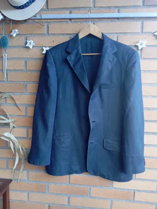 Blazer Lino Massimo Dutti Azul