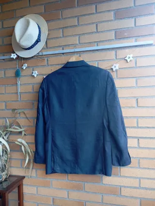 Blazer Lino Massimo Dutti Azul