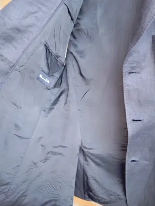 Blazer Lino Massimo Dutti Azul