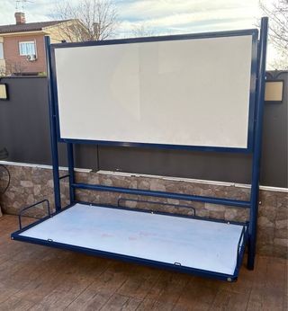 Litera doble abatible azul y blanca