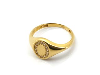 sello oro 18k con piedra con circonita t. 18 (18,47 mm)