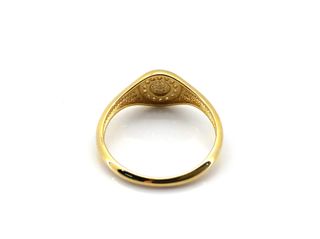 sello oro 18k con piedra con circonita t. 18 (18,47 mm)