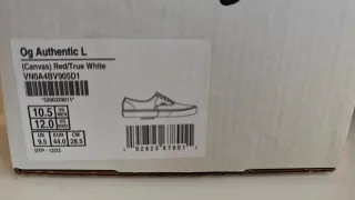 Zapatillas Vans Authentic Rojas Talla 44.