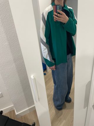 Chaqueta Adidas Retro Verde y Blanca