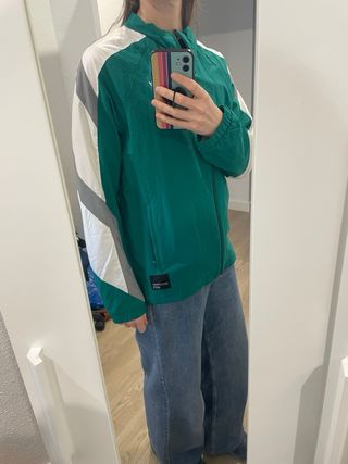 Chaqueta Adidas Retro Verde y Blanca