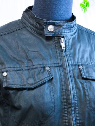 Giacca biker giubbetto similpelle nero chiodo