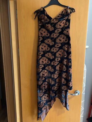 Vestido Terciopelo Negro y Marrón