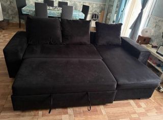 Sofá Cama Chaise Longue Negro
