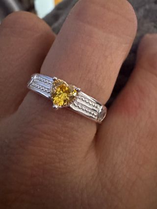 Anillo Corazón Plata S925 Amarillo