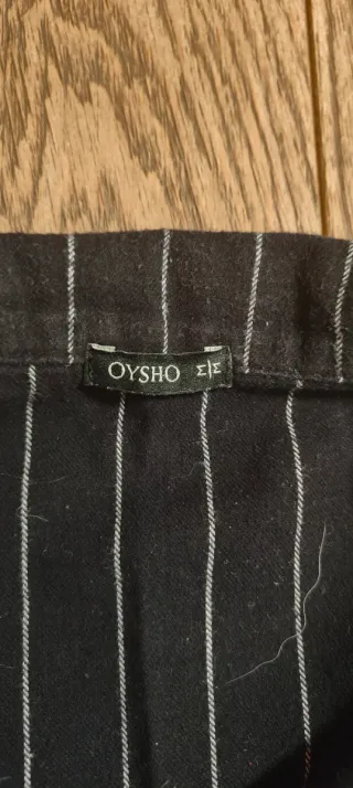 Blazer gessato nero doppiopetto ragazza Oysho