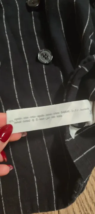 Blazer gessato nero doppiopetto ragazza Oysho