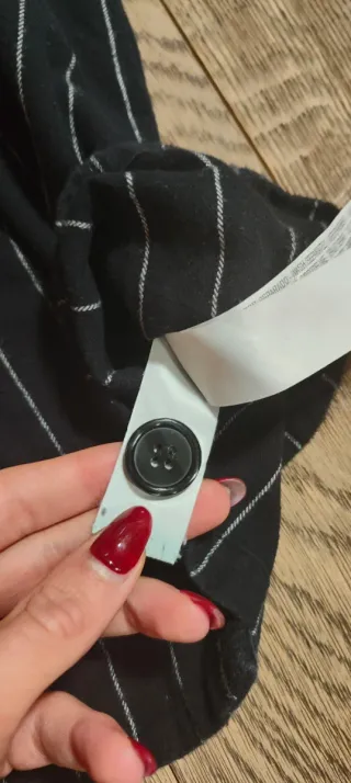 Blazer gessato nero doppiopetto ragazza Oysho