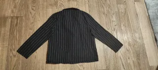 Blazer gessato nero doppiopetto ragazza Oysho