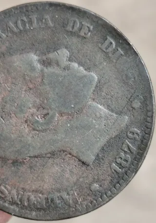 Moneda 10 céntimos Alfonso XII 1879