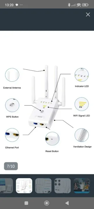 Repetidor Aigital 1200 Mbit/s WLAN