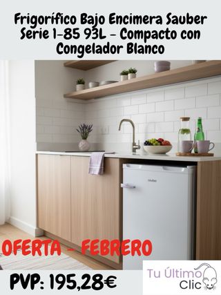 Frigorífico Bajo Encimera Sauber 93L Blanco