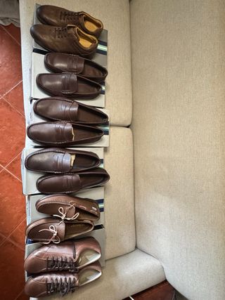 6 Pares Sapatos Sebago Castanhos