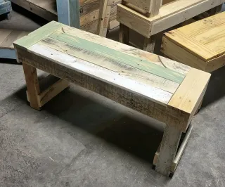 Banco madera reciclada rústico colores