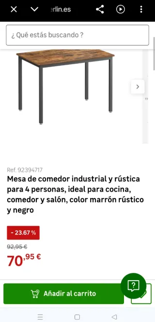 Mesa Comedor NUEVA Industrial Patas Negras