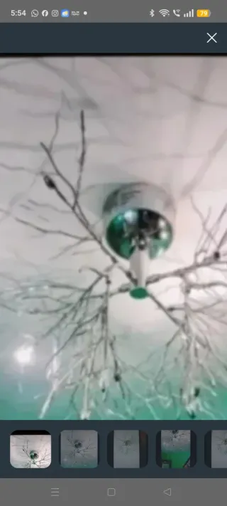 Lámpara araña ramas plateadas