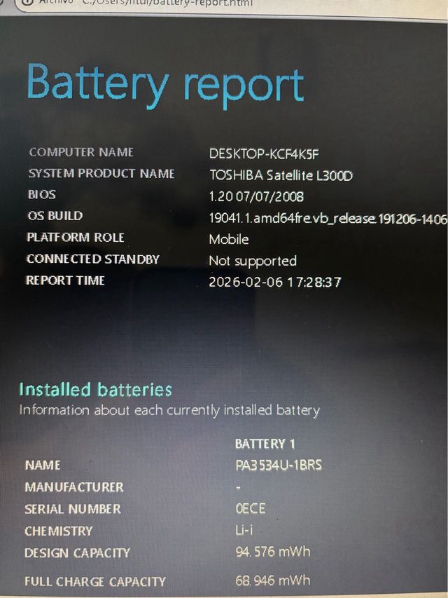 Portátil Toshiba L300D Gris + FUNDA REGALO