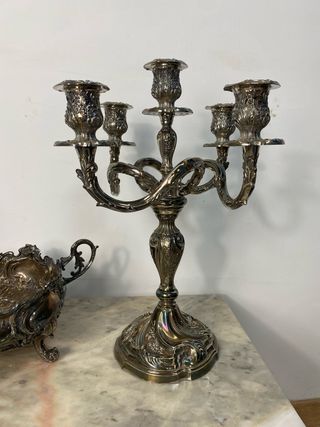 PLATA 925: CANDELABROS Y CENTRO DE MESA
