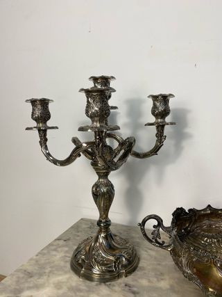PLATA 925: CANDELABROS Y CENTRO DE MESA