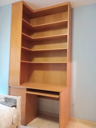 Escritorio y Estantería Roble