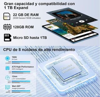 Tablet 10" + funda + teclado + raton