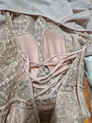 Vestito da cerimonia oro/rosa tg M