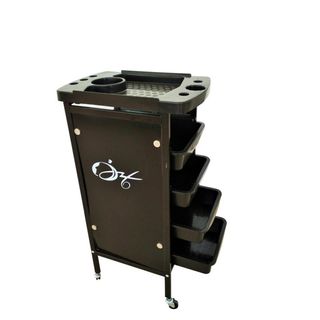 Carrito Peluquería Negro con Cajones
