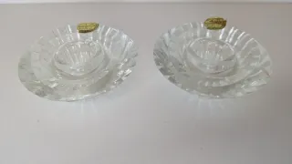 Candelabros Cristal Bohemia Tallados