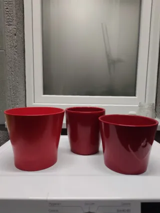 Set 3 vasi rossi terracotta