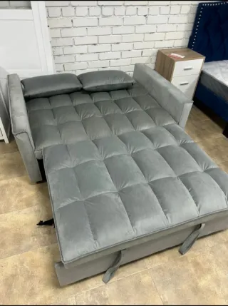 Sofá Cama Gris Terciopelo Wuassap 742018324