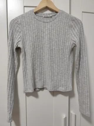 Jersey Stradivarius gris talla L