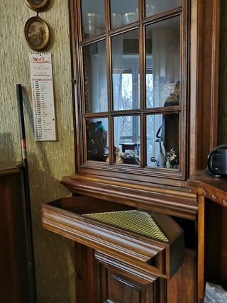 Vetrinetta Angolare Antica Legno