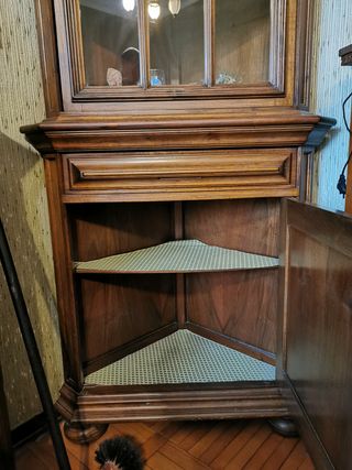 Vetrinetta Angolare Antica Legno