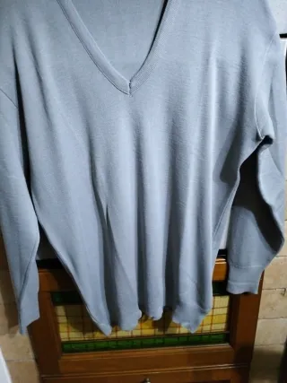 Pullover Uomo Grigio Scollo V XXL