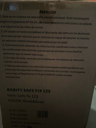 Silla coche 123 sujeción frontal gris con isofix