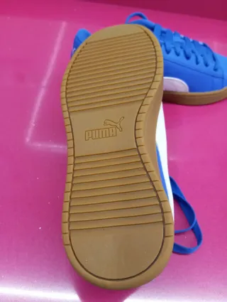 Zapatillas Puma junior azul y blanco