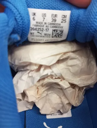 Zapatillas Puma junior azul y blanco