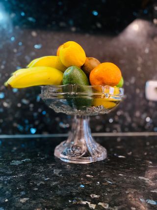 Hermoso frutero de cristal