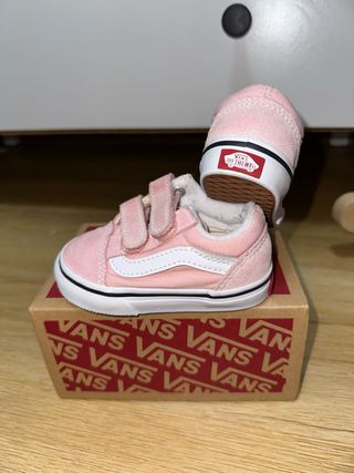 Zapatillas Vans Bebe Niña Rosa Velcro