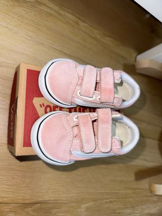 Zapatillas Vans Bebe Niña Rosa Velcro